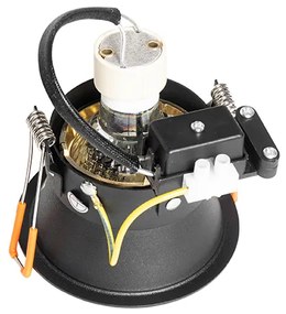 Комплект от 6 модерни вградени прожектора черни със злато, въртящи се и накланящи се - Alloy