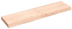 363573 vidaXL Стенен рафт, 120x30x(2-6) см, необработен масивен дъб