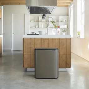 Кош за боклук Brabantia Bo Touch 1001276, 60 л, Плавно и безшумно отваряне, Голям отвор, Бронз