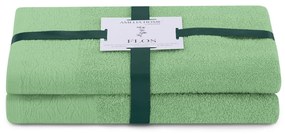 Светлозелени памучни хавлии и кърпи за баня в комплект от 2 бр. от тери Flos – Restilo