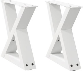 4012681 vidaXL Крака за масичка за кафе, 2 бр., бели, 40 x (30-31,3) см, стомана