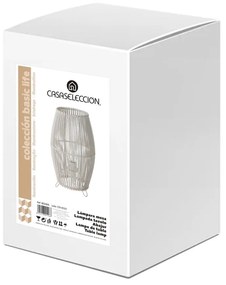 Бяла бамбукова настолна лампа с бамбуков абажур (височина 29 см) - Casa Selección