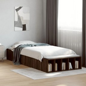 3280614 vidaXL Рамка за легло, кафяв дъб, 90x200 см, инженерно дърво