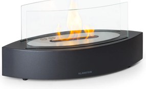 Klarstein Камина на етанол Phantasma Curve Без дим и мирис Горелка от неръждаема стомана Предпазно стъкло