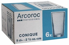 Чаша Arcoroc Conique Прозрачен Cтъкло (6 броя) (8 cl)