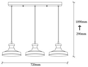 Черно висящо осветително тяло с метален абажур Berceste – Opviq lights