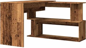 855956 vidaXL Ъглово бюро от старо дърво 200,5x50x76 cm Инженерна дървесина