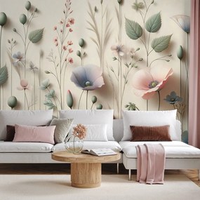 Тапет – Пастелни полски цветя