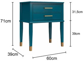 Светлосиво нощно шкафче Westerleigh – CosmoLiving by Cosmopolitan