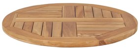 48984 vidaXL Плот за маса, тиково дърво масив, кръгъл, 2,5 см, 60 см