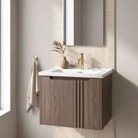 Шкаф за баня с мивка Rea Rivo DB86-60L-1 Dark 60cm