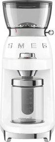 Кафемелачка Smeg CGF03WHEU, 150W, 240 г, Система за завъртане и заключване, Ръчна функция, Бял