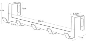 Бяла метална закачалка за врата 30 cm Tower - YAMAZAKI