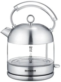 Електрическа кана Severin WK 3459, 2400W, 1.7 л, Защита от прегряване, Подвижен филтър, Без BPA, Инокс