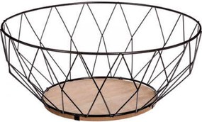 Купа за плодове 5five Daimond, Метал+MDF, 28х12 cm - Черен