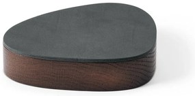 Дървена декоративна кутия за съхранение от еко кожа с капак в антрацитен и кафяв цвят 14x12,5x3,5 cm Curve Nupo – LIND DNA