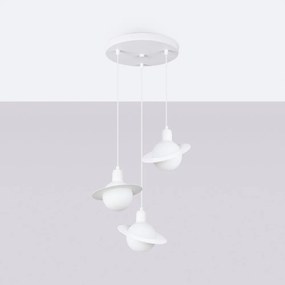 Бяло детско осветително тяло със стъклен абажур Mab – Sollux