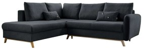 Тъмно сив ъглов разтегателен диван ляв ъгъл, Scandic Lagom - Miuform