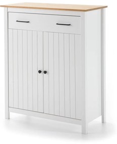 Бял висок скрин от масивен бор 90x110 cm Miranda – Marckeric