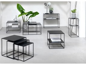 Черна метална масичка за кафе 65x65 cm Pebble – Unique Furniture