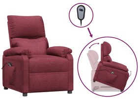3098157 vidaXL Изправящ стол, виненочервен, текстил