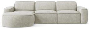 Кремав шенилов ъглов диван (ляв ъгъл) Omao – Makamii