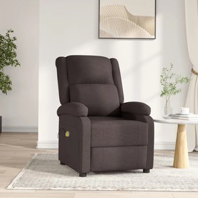 3098363 vidaXL Електрически масажен стол, тъмнокафяв, текстил