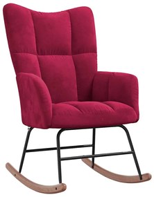 328144 vidaXL Люлеещ стол, виненочервен, кадифе