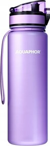 Филтрираща бутилка за вода Aquaphor City 160042, 500 мл, Тритан, Активен въглен, Aqualen, Заключващ се капак, Лавандула