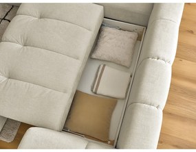 Бежов сгъваем/с място за съхранение ъглов диван (ляв ъгъл/L форма) Fuji – Bobochic Paris