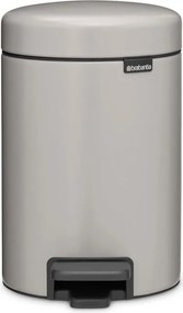 Кош за боклук с педал Brabantia NewIcon 1010433, 3 л, Плавно затваряне, Противоплъзгаща основа, Светлосив