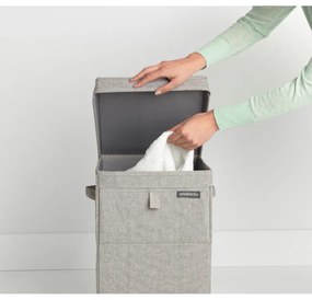 Кутия за пране Brabantia Stackable 1000827, 35 л, Преден отвор, Широк капак, Сгъваема, Сив