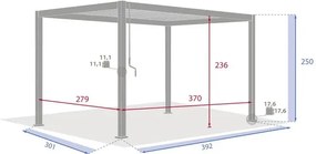 Пергола Hesperide Evora, Алуминий, Графит, 4x3 m