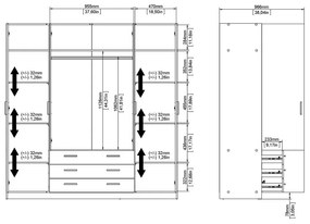 Тъмносив гардероб 196x200 cm Sprint – Tvilum