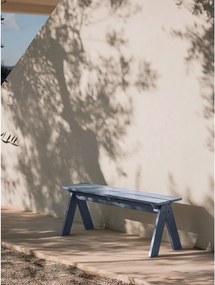 Синя градинска пейка от масивно дърво Navo – noo.ma