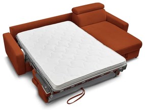 Разтегателен ъглов диван в тухлен цвят (променлив) Monaco – Bobochic Paris