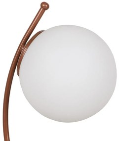 Бяла и бронзова настолна лампа със стъклен абажур (височина 43 cm) Yay – Opviq lights