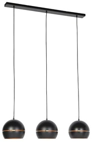 Интелигентна висяща лампа черна със златен интериор 3-светлина с Wi-Fi ST64 - Buell