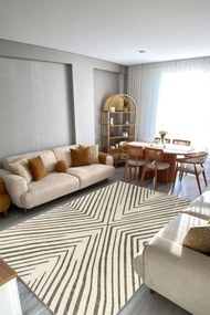 Килим Sftkece022, цвят Бежов, 80 x 300 см