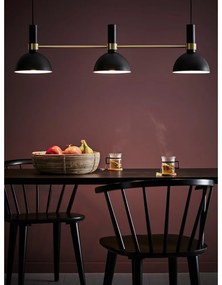 Черно тройно таванно осветление Черно злато Larry - Markslöjd