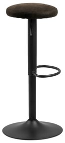 Сив тапициран бар стол с регулируема височина (височина на седалката 62 cm) Finch – Actona