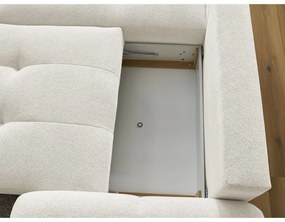 Бял шенилов сгъваем/с място за съхранение ъглов диван (ляв ъгъл) Roxelane – Bobochic Paris