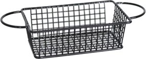 Horecano - Метална кошничка за сервиране с две дръжки 16x10.5x5см черна(HC-981486)
