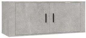 816636 vidaXL ТВ шкаф за стенен монтаж, бетонно сиво, 100x34,5x40 см
