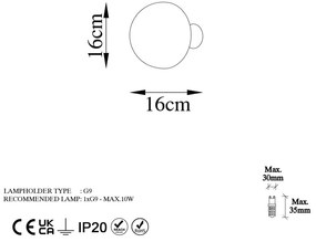 Стенна лампа в бронзов цвят ø 16 cm Fungal – Opviq lights