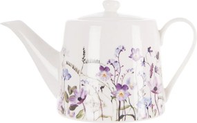 Бял/лилав порцеланов чайник 1 l Louka – Orion