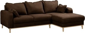 Тъмнокафяв ъглов диван (десен ъгъл) Beata - Ropez