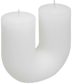 Свещ без аромат atmosphera Demi U - Бял