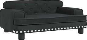 171886 vidaXL Кучешко легло черно 70x45x30 см кадифе