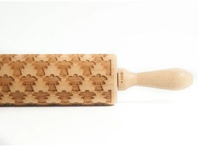 Дървен коледен релефен валяк за тесто Angel - Valek